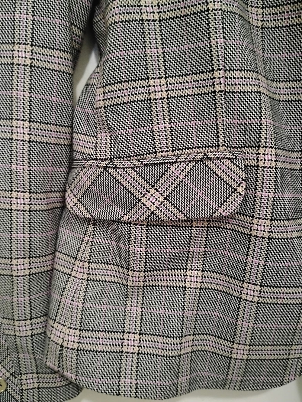 MOS MOSH Blake Ezra Plaid Blazer Size 34 Tailored Pink And Gray Jacket - Picture 5 of 10